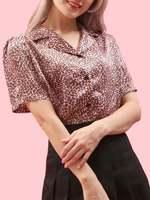 WC/ヒョウ柄ショート開襟シャツ