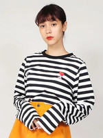 PUNYUS/ワンポイントボーダーロンT