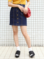 WEGO/前ボタンパネルタイトミニスカート