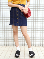 WEGO/前ボタンパネルタイトミニスカート