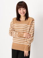 パネルボーダークルーネックニット