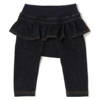 【20%OFF】フリルつきカットデニムパンツ