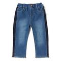 【26%OFF】バイカラーラインデニムパンツ
