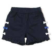 【30%OFF】サイドリボンつき裾フリルツイルショートパンツ
