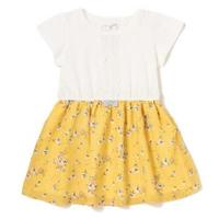 【30%OFF】天竺×花柄シフォンワンピース