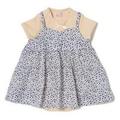 【38%OFF】小花柄ワンピース×ロンパースセット