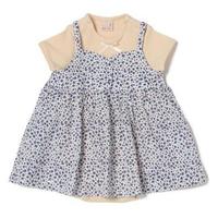 【38%OFF】小花柄ワンピース×ロンパースセット
