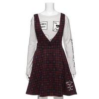 【50%OFF】【ニコ☆プチ掲載】ニットチェックジャンパースカート