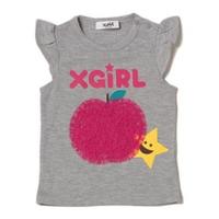 【50%OFF】チュールアップルつき袖フリルTシャツ