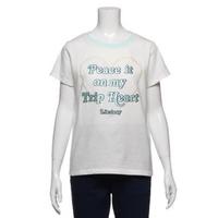 【50%OFF】ドット柄チュールハートアップリケつきロゴTシャツ