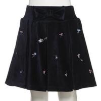 【50%OFF】リボンつきお花刺しゅう入りプリーツスカパン