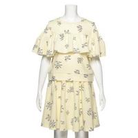 【50%OFF】花柄ミニ裏毛肩開きトレーナー×フレアスカートセット