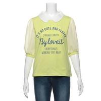 【50%OFF】衿つきロゴ刺しゅう入りTシャツ