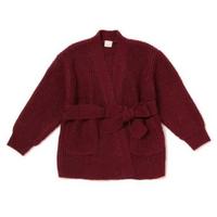 【61%OFF】リボンベルトつきニットガウン