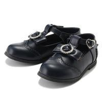 【50%OFF】【トドラーサイズ】リボンつきフェイクレザーウィングチップシューズ