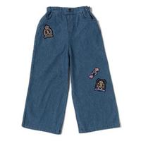 【50%OFF】アップリケつきイージーワイドデニム