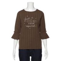 【30%OFF】キャンディースリーブ七分丈テレコTシャツ