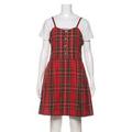 【30%OFF】タータンチェックジャンパースカート