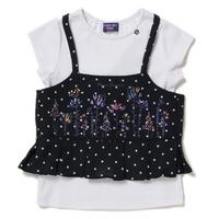 ドット柄キャミソール×Tシャツセット