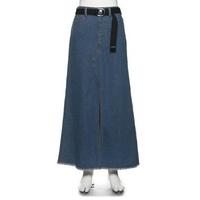 ベルトつきスリットデニムロングスカート
