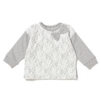 【30%OFF】レース×裏毛トレーナー