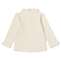 裾リボンストレッチリブハイネックTシャツ