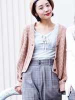 WEGO/ワッフルショートカーディガン