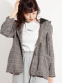 WEGO/フード付チェックジャケット