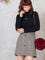 WEGO/チェックフロントボタンミニスカート