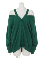 18SS スポンジ2Wayニットカーデ/GREEN