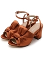 2WAYリボンカバードミュールサンダル/ブラウン(142)