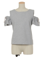 3WAYリボンカットトップス/グレー