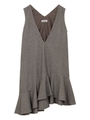 ASYMMETRIC HEM HOUNDSTOOTH DRESS/グレー