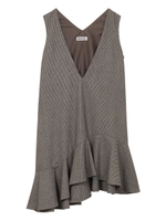 ASYMMETRIC HEM HOUNDSTOOTH DRESS/グレー