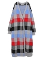 BLOCK PLAID LONG CARDIGAN/アッシュ