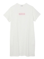 EMBROIDERED BAR S/S TEE DRESS/ライトピンク