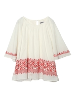 EMBROIDERY TOP/レッド
