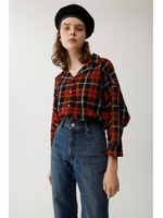 FAUX PEARL TARTAN ブラウス/柄RED5
