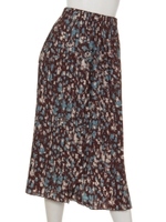 FLOWER プリーツ SKIRT/ブラウン