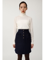 FRONT BUTTON TWEED ミニスカート/NVY