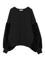 FUR SLEEVE TOP/ブラック
