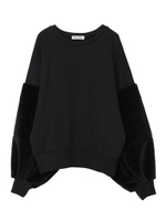 FUR SLEEVE TOP/ブラック