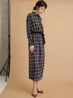 Grace&Mila/チェックマキシワンピース/ネイビー