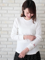 HealthknitワッフルクルーT/ホワイト