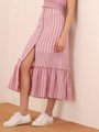 KITE STRIPE SKIRT/RED W WHITE