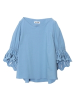 LACE SLEEVE TOP/ライトブルー