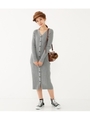MANY WAYボタンKNIT OP/T.GRY