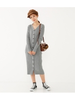 MANY WAYボタンKNIT OP/T.GRY