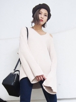 MOLE V KNIT TOPS/WHT