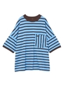 MULTI STRIPED POCKET TOP/ライトブルー